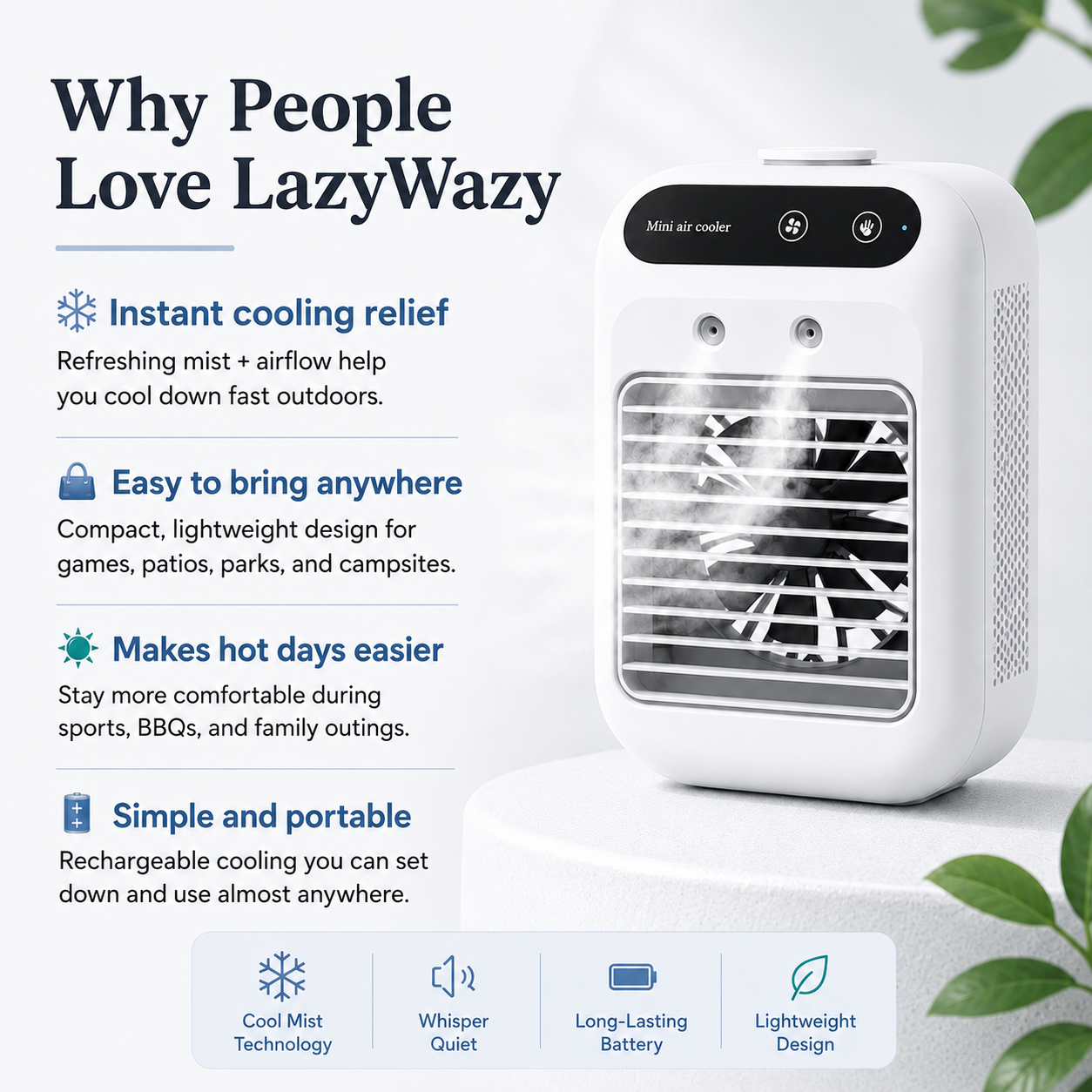 LazyWazy Heat Relief Cooling Fan